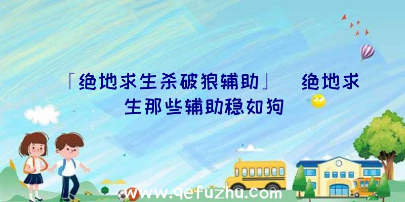 「绝地求生杀破狼辅助」|绝地求生那些辅助稳如狗